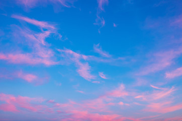 Fototapeta premium Sunset sky with pink clouds
