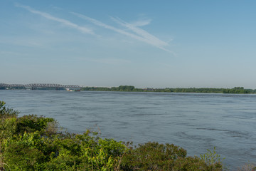 Mighty Mississippi river vista in springtime, Memphis, Tennessee