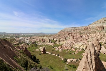 Pink turkish valleys and plateau.