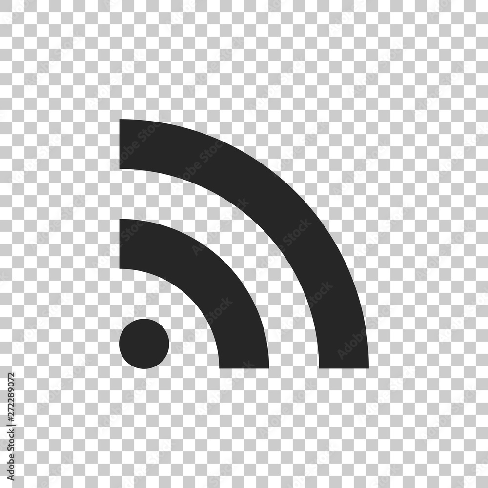 Aufkleber rss icon isolated on transparent background. radio signal. rss feed symbol. flat design. vector illu