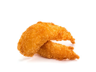 Fried shrimps isolated on white