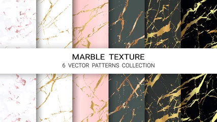 Wall murals Marble Marble Texture, Premium Set of Vector Patterns Collection, Abstract Background Template, Suitable for Luxury Products Brands with Golden Foil and Linear Style.