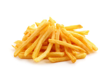 potato fry on white isolated background