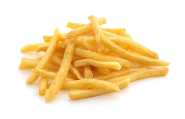 potato fry on white isolated background