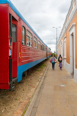 Colombia Cajica train leaving for Bogota