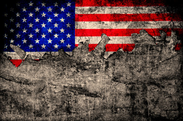 Flag of USA grunge background
