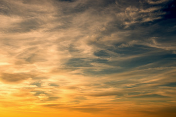 Vivid sky illuminated by the sunset