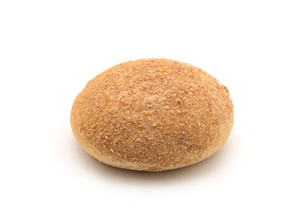 Bun made of wheat flour isolated on white