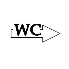 WC toilet icon arrow pointer illustration line