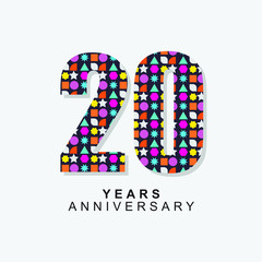 20 Year Anniversary Vector Template Design Illustration