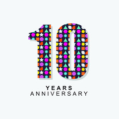 10 Year Anniversary Vector Template Design Illustration