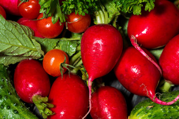 fresh seasonal vegetables, closeup