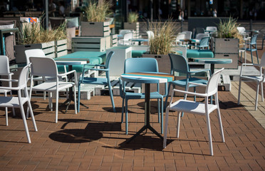 chairs and tables summer city cafe