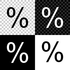 Percent symbol discount icon isolated on black, white and transparent background. Sale percentage - price label, tag. Vector Illustration
