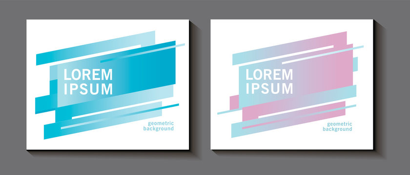 Gradient abstract rectangle dinamic   modern backgrounds for flash banners. Set banner template design, transparent splash for title, text. Cold flat gradient theme. Concept for social network
