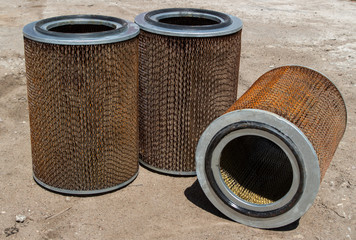 used truck air filters are on the street