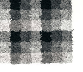 Fuzzy carpet isolated on white background. Interior element. 3d render