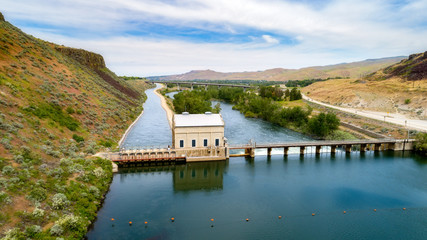 Idaho’s Diversion Dam and canal water is diverted to on the Boise River