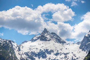 Snowy mountain range in Austria: Loferer Steinberge