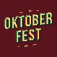 Oktoberfest vintage 3d vector lettering