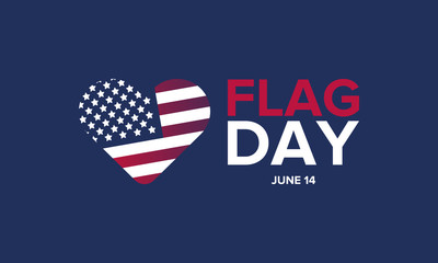 National Flag Day in United States. Holiday celebrated annual June 14 in USA. Patriotic style design with american flag. Poster, greeting card, banner and background. Vector illustration