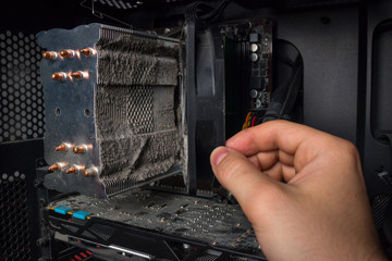 shows how much dust on the hardware of the personal computer