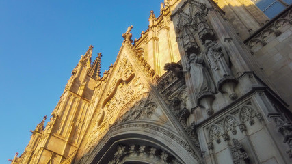 Cathedral of Barcelona. Catalonia,Spain. Year 2017. Aerial Photo