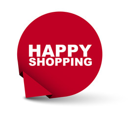 red vector banner happy shopping
