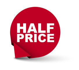 red vector banner half price