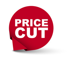 red vector banner price cut