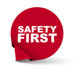 red vector banner safety first