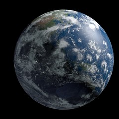 Planet Earth From Space Day And Night Focus on Oceania 3D Rendered Illustration.