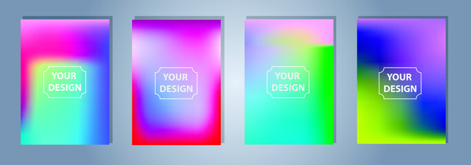 Set of a4 Vector EPS 10 illustration Gradient Background Texture. Template for design, banner, flyer, business card, poster, wallpaper, brochure, smartphone screen, mobile app.