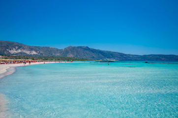 Elafonisi beach, the amazing pink beach of Crete which has been voted several times as one of the best beaches not only in Europe but also in the world.