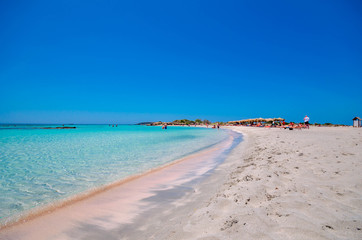 Elafonisi beach, the amazing pink beach of Crete which has been voted several times as one of the best beaches not only in Europe but also in the world.