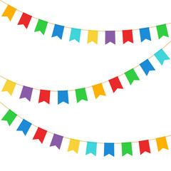 Obraz premium Celebration flags background. Vector illustration.