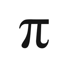 Number pi sign. Vector. Isolated.
