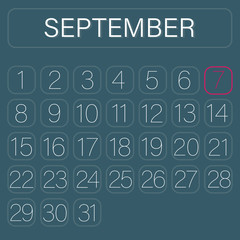 Green Calendar Page September 7