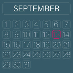 Green Calendar Page September 13
