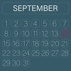 Green Calendar Page September 14