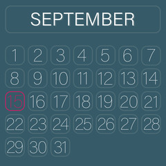 Green Calendar Page September 15