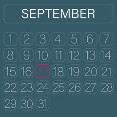 Green Calendar Page September 17