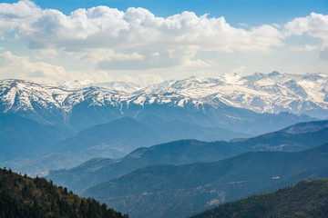 High mountain with snow on the top near Torul, Turkey, Asia