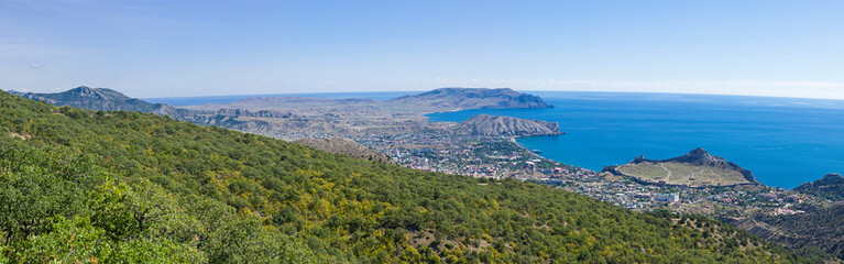 Panorama of the Black Sea coast, Crimea.