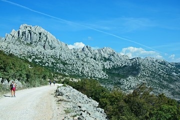 Croatia-view of a tourists in the Velebit National Park