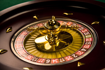 Spinning Roulette Drum with Lucky Numbers, Casino Theme