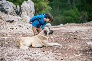 Friendship pet and child.