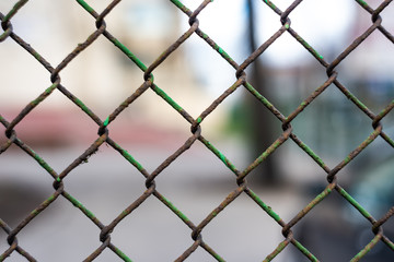 Fototapeta premium Old mesh fence