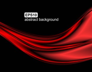 Vector abstract red wave background