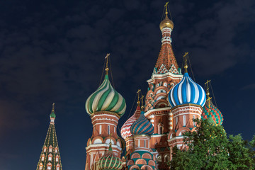Fototapeta na wymiar St. Basil's Cathedral night view. Red Square Moscow Russia